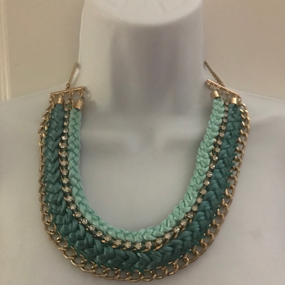 NWT $68 Tommy Bahama aqua blue silk gold 20"